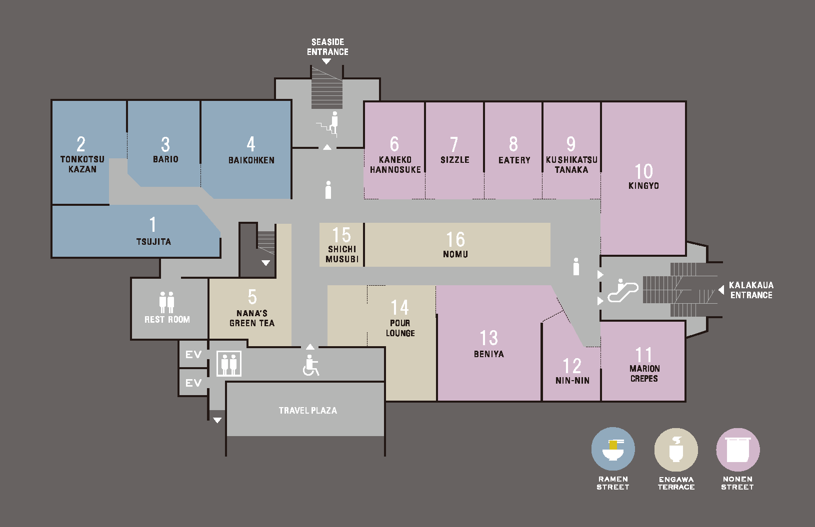 フロアマップ／画像提供：Waikiki Yokocho PR事務局