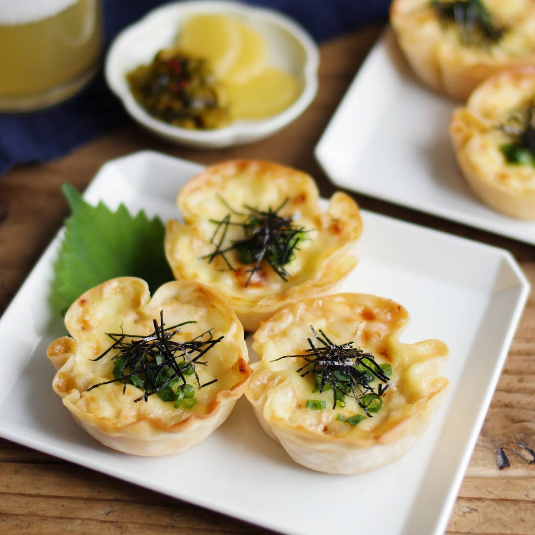 餃子の皮で！とろとろ明太長芋のカップグラタン