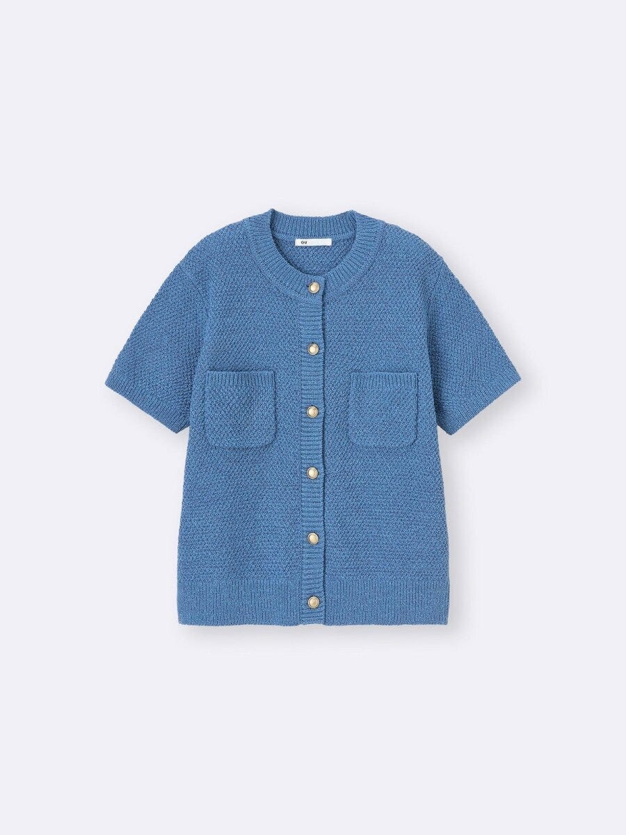 2026gu春大人女性おすすめメタルボタンカーディガン