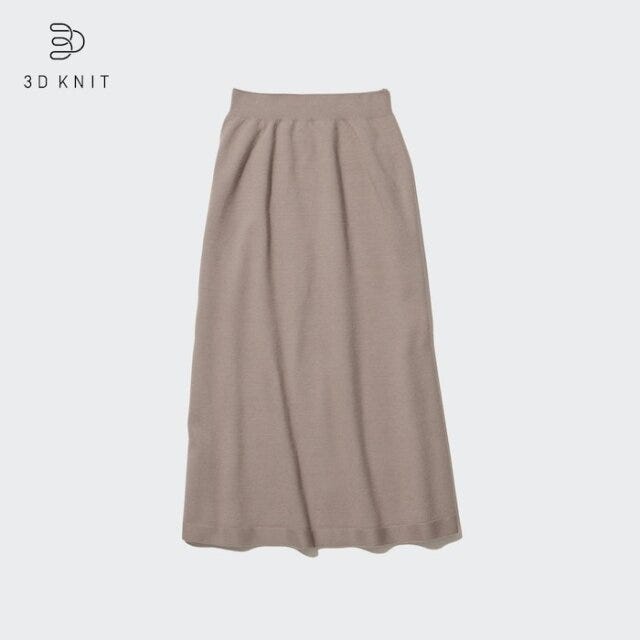 ユニクロ　黒スカート　優秀アイテム　3Dスフレヤーンスカート