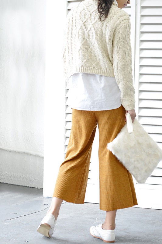 やわらかリブミモレ丈ガウチョパンツ「coca」2,690円（税込）／画像提供：coca