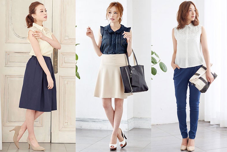 大人レディな清涼感！「ノースリブラウス」で上品色っぽく