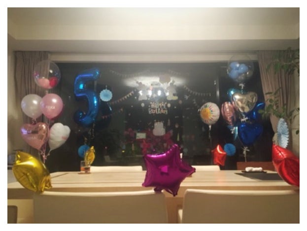 可愛らしい風船で飾りつけ／市川海老蔵オフィシャルブログ（Ameba）