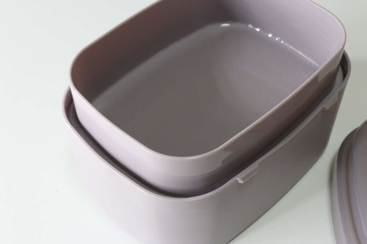 セリア ラウンドランチボックススクエア 470ml セリアの中蓋がないラウンドランチボックススクエア 470ml