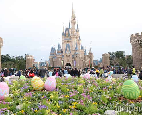 ディズニー、春満開イースターデコレーションで賑やかに