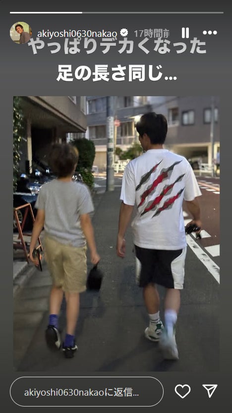 中尾明慶Instagramストーリーズより