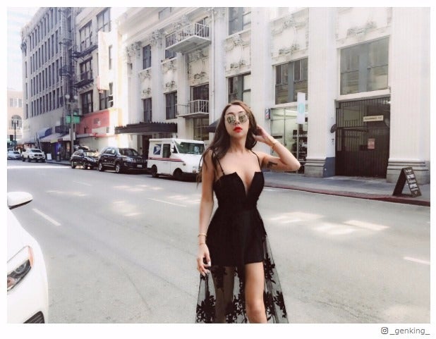 GENKING、ハリウッド映画デビュー　胸元ざっくりSEXYドレスでLA降臨