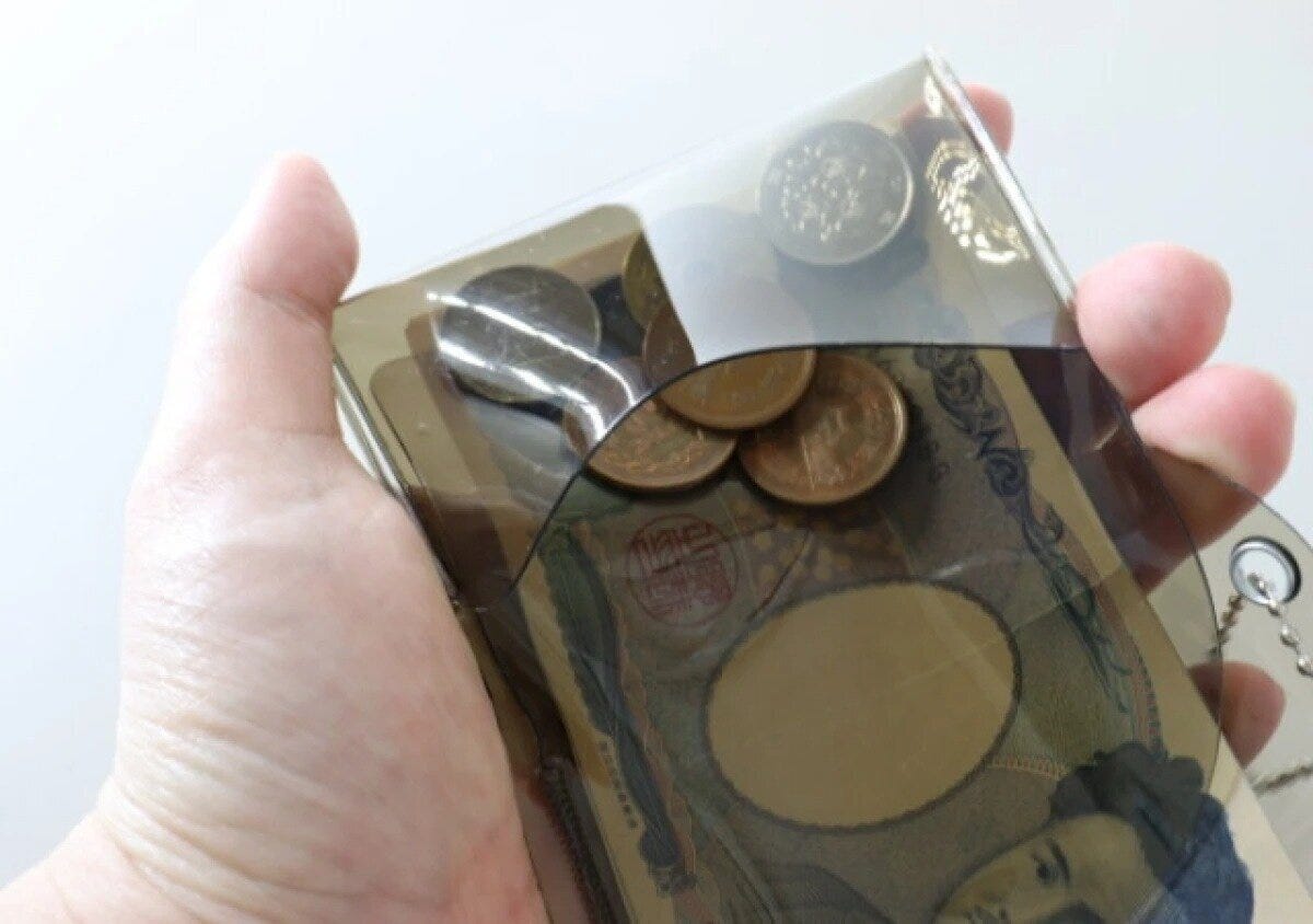 ダイソー　PVCコインケース付3つ折財布　使用例