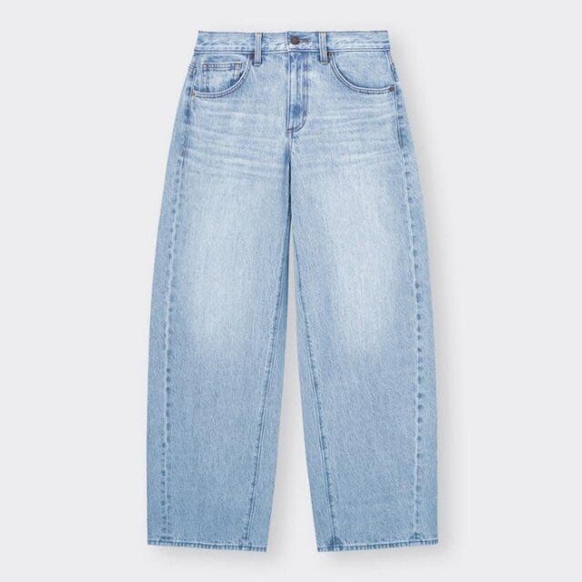 GU　メンズカーディガン　オーバーサイズ　今っぽカジュアル　asuka　イラスト　ローライズバギージーンズ