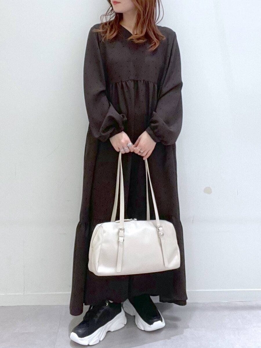 グローバルワークの2WAYドットティアードワンピース