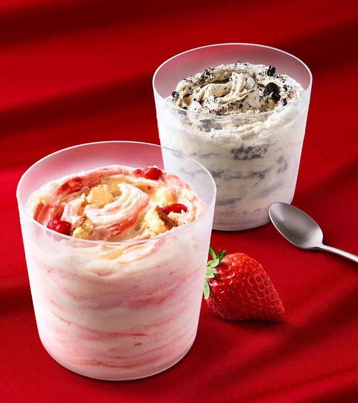 (左から)「マックフルーリー ストロベリーショートケーキ」、「マックフルーリー オレオ(R)クッキー」/画像提供:日本マクドナルド株式会社