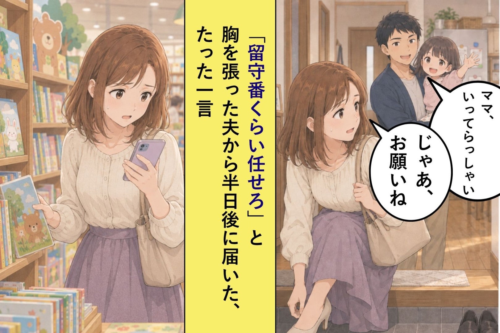 「留守番くらい任せろ」と胸を張った夫から半日後に届いた、たった一言