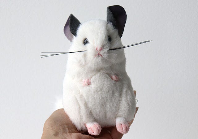 手のひらサイズ 吉徳チンチラのぬいぐるみポーチ手のひらサイズ