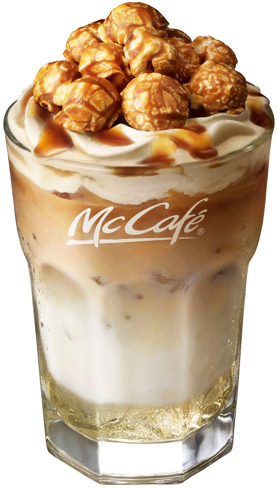 アイスキャラメルポップコーンラテ／画像提供：日本マクドナルド株式会社