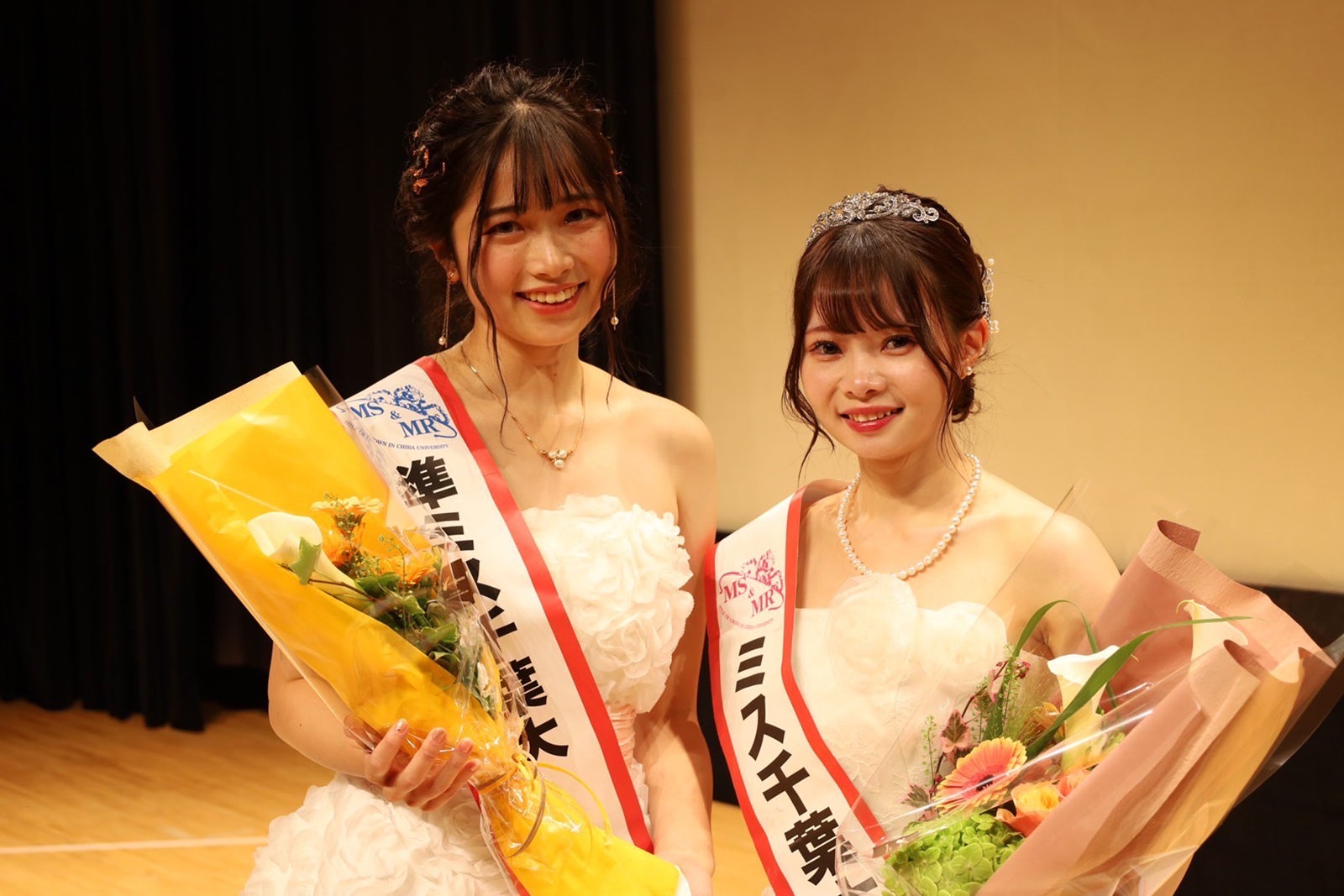 「ミス千葉大」準グランプリの田中稀乃香さん、「ミス千葉大」グランプリの宮崎ゆあはさん（提供写真）