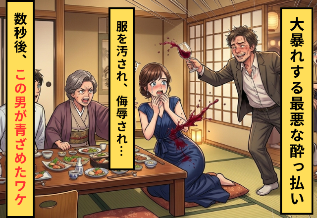 赤ワインをこぼし「安物だろ」と言い放つ男！？だが数秒後【ある人物】の登場ですっかり酔いがさめたワケ