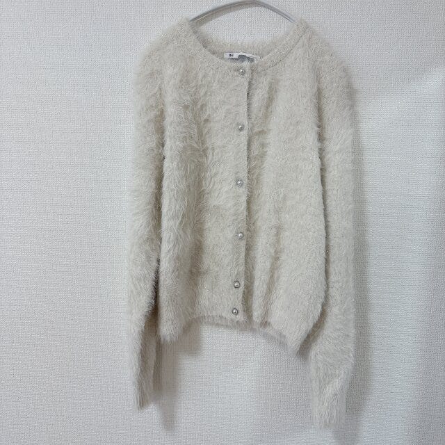 GUシャイニークルーネックカーディガンのNATURAL