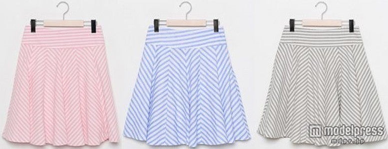 フレアボーダースカート「OGAGE JAPAN」5,980円（税込）