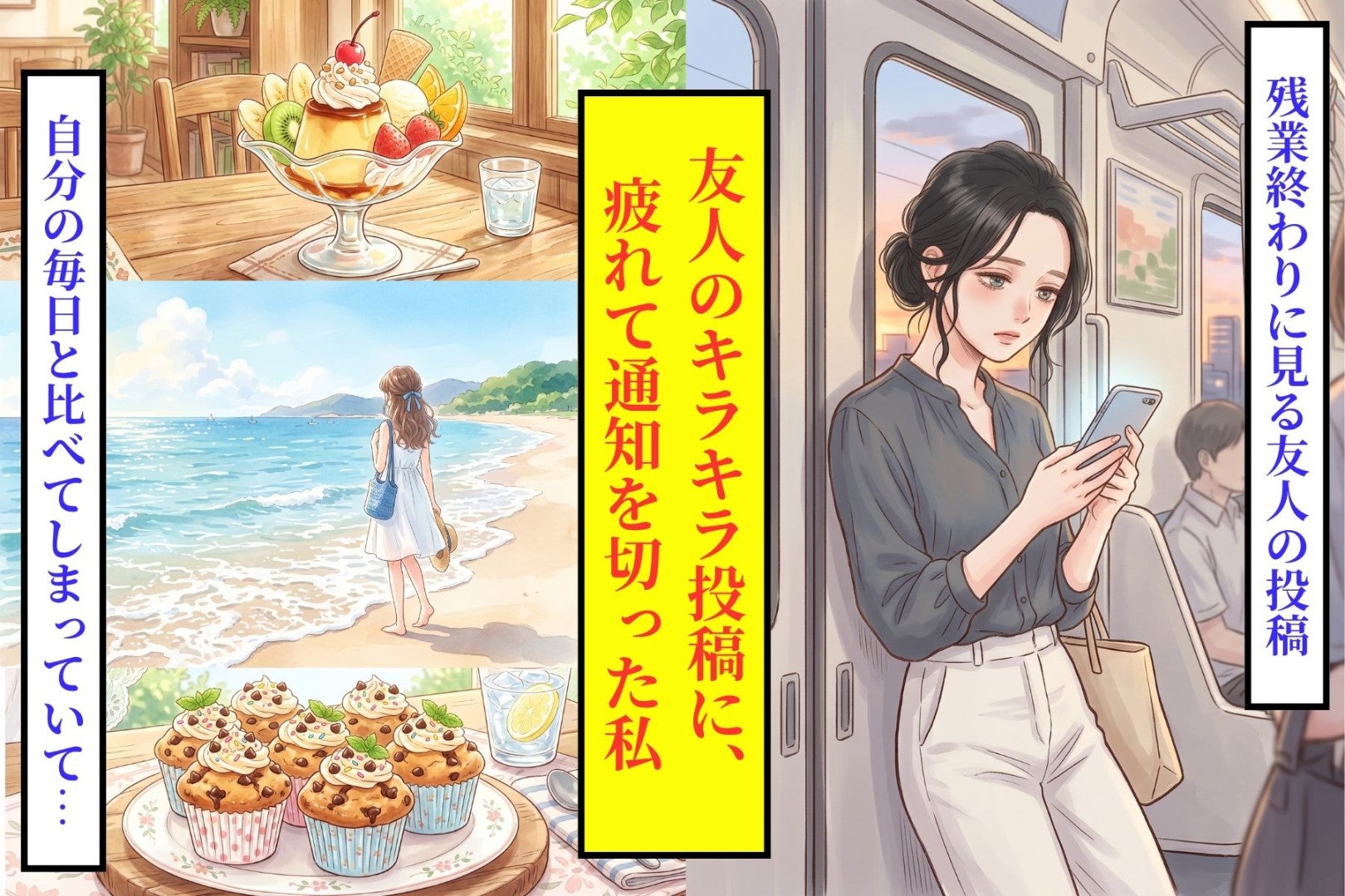 友人のキラキラ投稿に疲れて通知を切った私、カフェで聞いた「あれね、探さないと見つからないの」