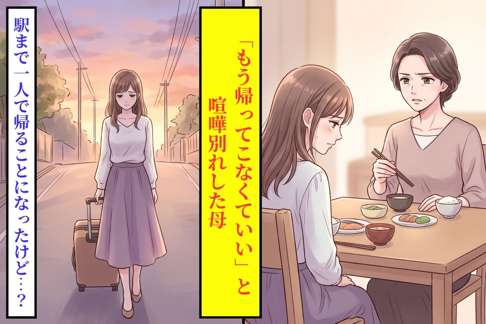 「来月も同じ週末に帰ってくるね」と言った私→母の一言で喧嘩別れ、駅で見かけた背中に顔をそむけた