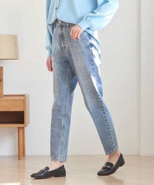 グローバルワーク　美脚パンツ　スタイルアップ　GOODデニムテーパードパンツ