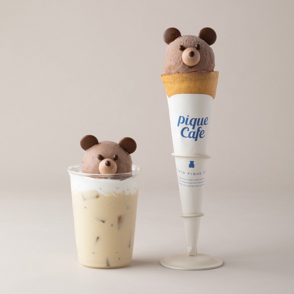 【オープン限定】チョコベアクレープ ¥840／テイクアウト¥830・チョコベアフロート ¥740／テイクアウト¥730ト／画像提供：マッシュホールディングス