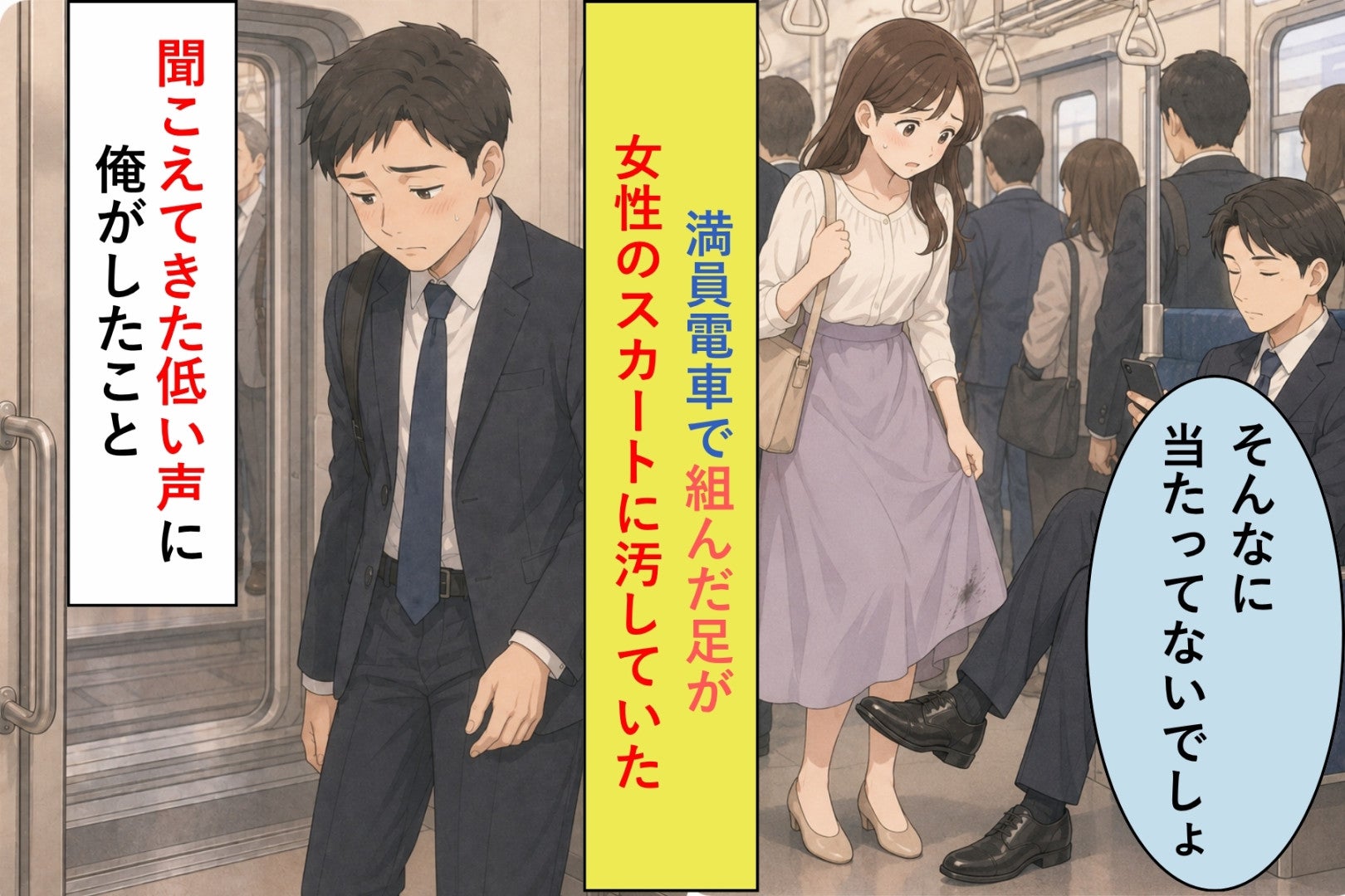 組んだ足で隣のスカートを汚した俺、謝れなかった直後に届いた声