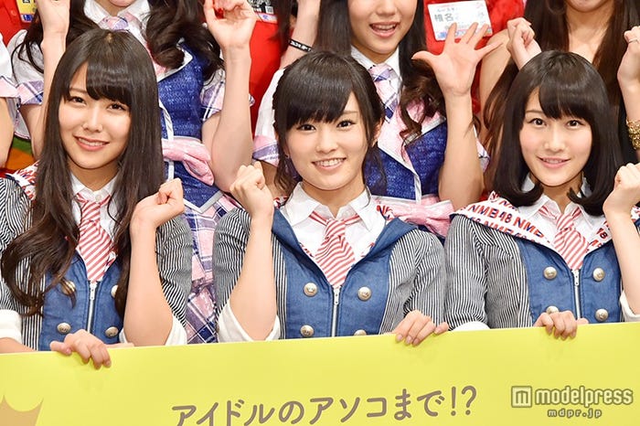 NMB48(左から:白間美瑠、山本彩、矢倉楓子)