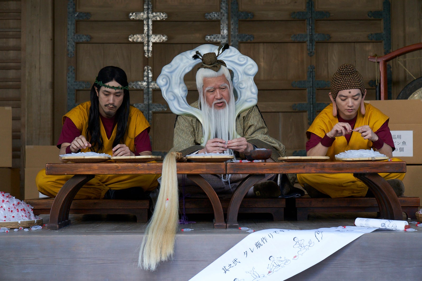 松山ケンイチ、佐藤二朗、染谷将太「聖☆おにいさん」より（C）中村光／講談社（C）2024映画「聖☆おにいさん」製作委員会