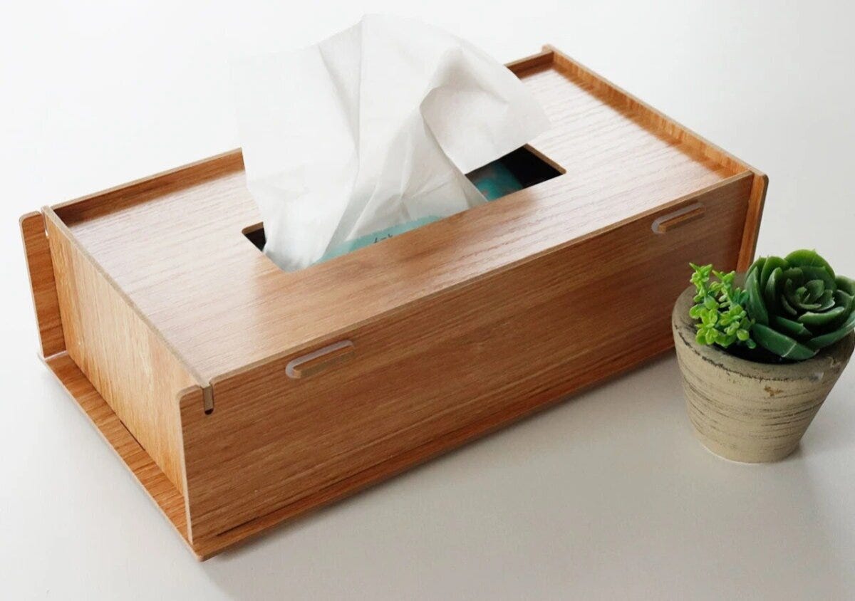 ダイソーの組立式ティッシュBOX