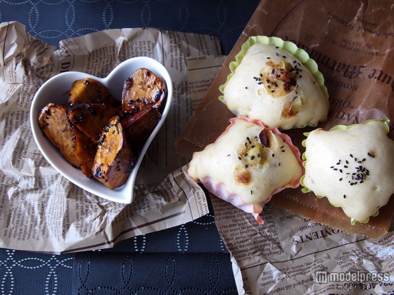 「揚げない！大学芋→もちもち蒸しパン」