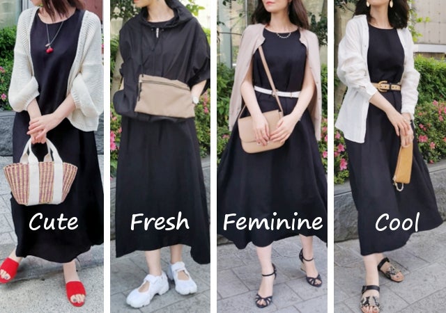 顔タイプでこんなに違う プロが教える 黒ワンピース の似合わせコーデ モデルプレス