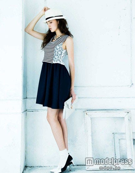 【ニュースペーパー掲載アイテム】脇レースボーダーワンピース「DE TER NL」8,532円(税込)