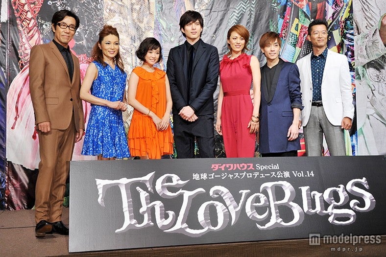 （左から）岸谷五朗、マルシア、大原櫻子、城田優、蘭寿とむ、平間壮一、寺脇康文