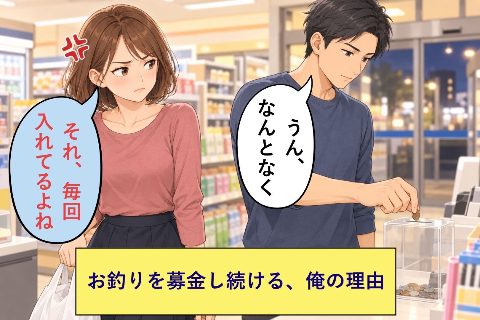 格好つけと思われても、俺がお釣りを募金箱に入れ続けた事情。高校時代のコンビニで女性に言われた一言
