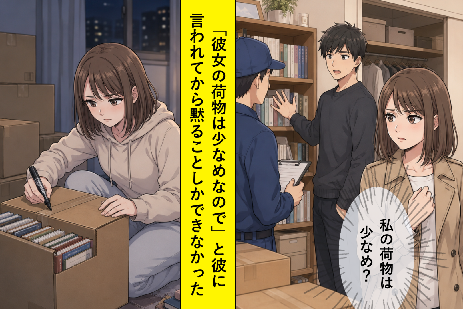 「彼女の荷物は少なめなので」引っ越しの見積もりで彼がそう告げた日、私は黙ってうなずきました