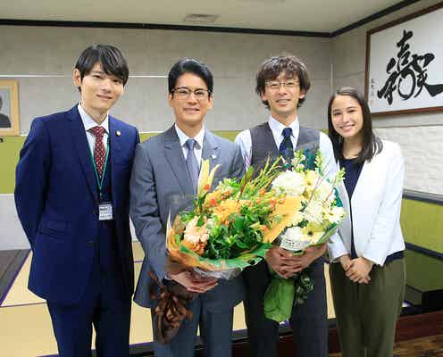 広瀬アリス&古川雄輝がサプライズ登場 唐沢寿明主演ドラマがクランクアップ<ハラスメントゲーム>