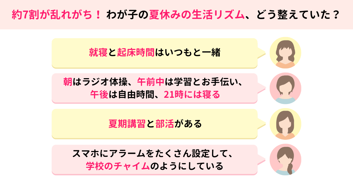 夏休みの生活リズム