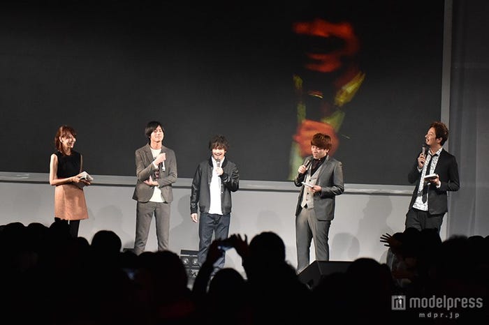 (左より)石田紗英子アナウンサー、岩永徹也、宮城大樹、ベイビーギャング