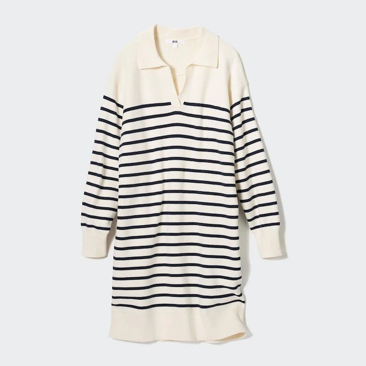 ユニクロ　uniqlo　レディース　おすすめ　オススメ　コスパ　2022　新作　冬　ワンピース　ニットワンピース　ボーダー