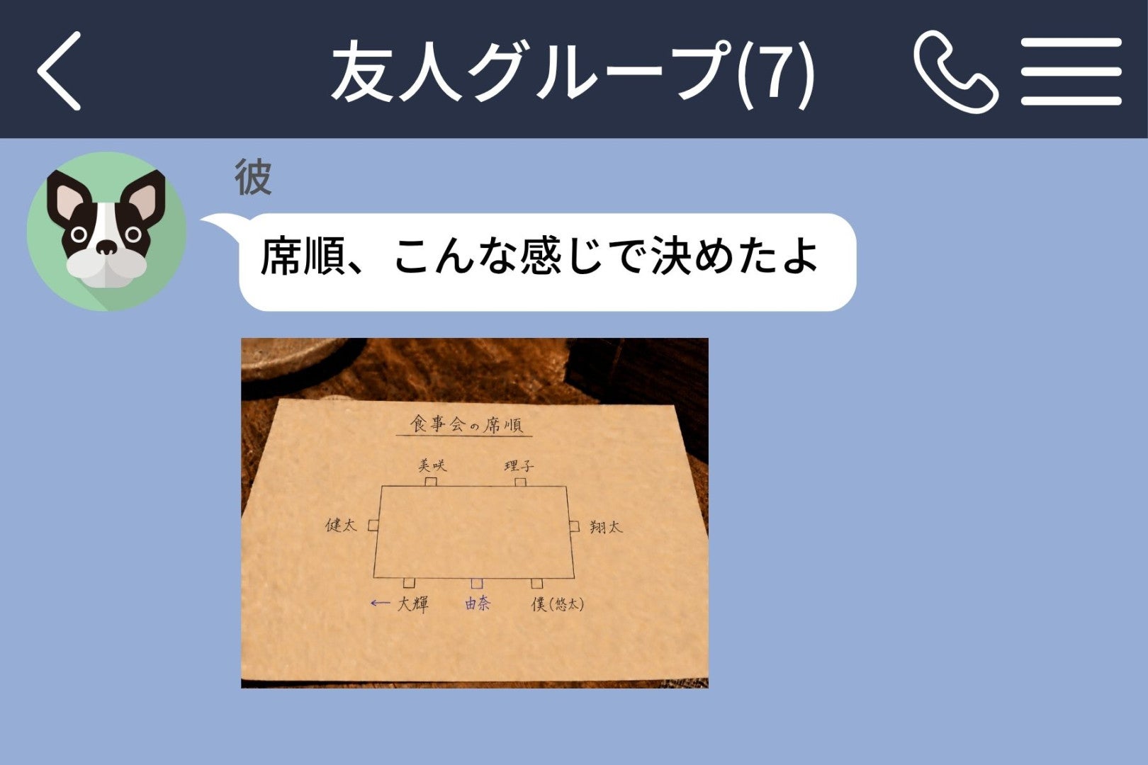 好きな人が共有した席順、私の席だけ違う色で足されていた。理由がわからないまま迎えた食事会