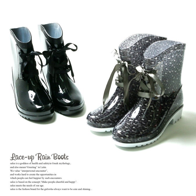 レースアップレインブーツ「salus」2,776円(税込2,999円)