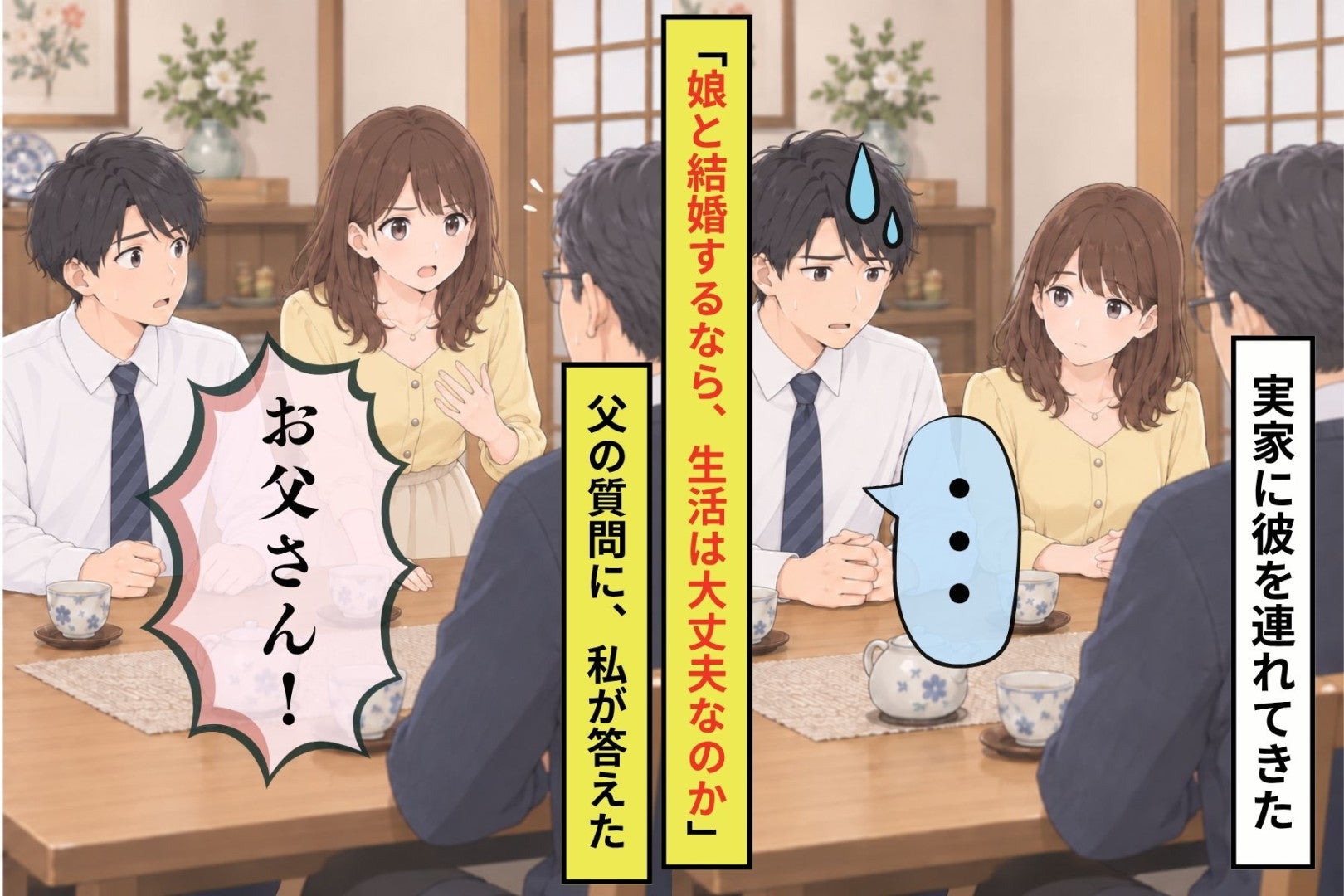 彼への面接になりかけた実家の食卓で、「それ私にも聞いて」と父に返した私