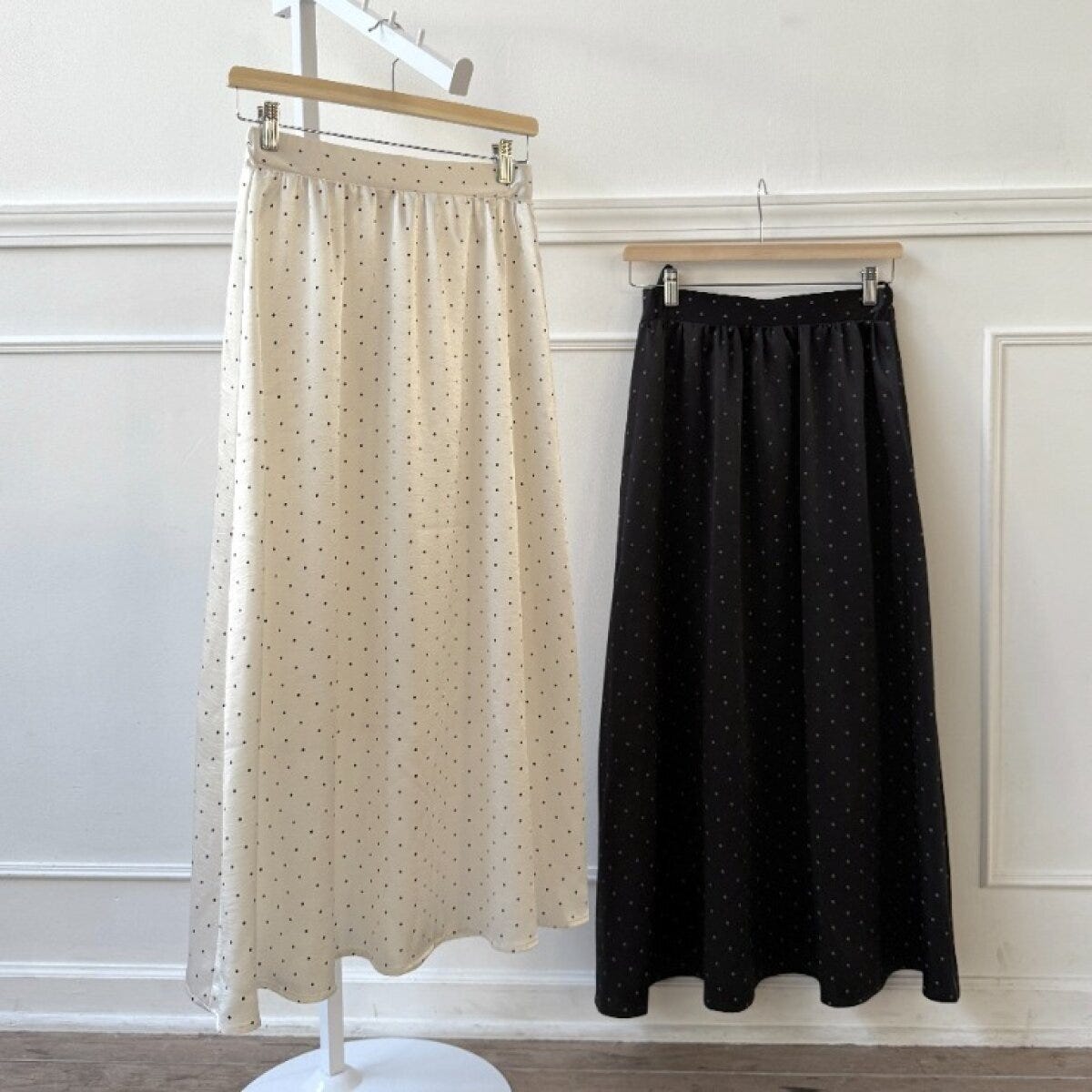 ドット柄フレアスカート 2026しまむらレディース新作ドット柄フレアスカート