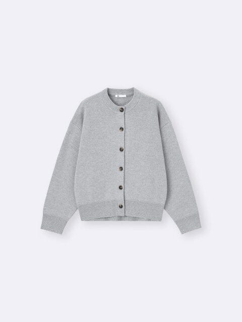 スウェットライクニットドルマンスリーブカーディガン 2025gu女性スウェットライクニットドルマンスリーブカーディガン