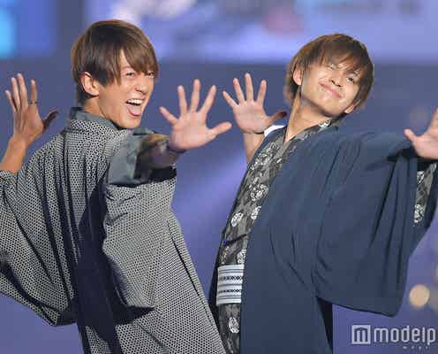 大倉士門&中島健、着物で2ショットランウェイ たっぷりファンサービス<福岡アジアコレクション2018 S/S>