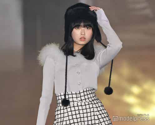 「今日好き」おひなさま(長浜広奈)、クールなランウェイ ファー帽子で冬っぽコーデ【ガルアワ2025AW】