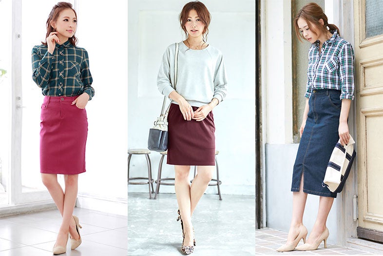 秋コーデの名脇役！「タイトスカート」で女っぽさを呼び覚ます