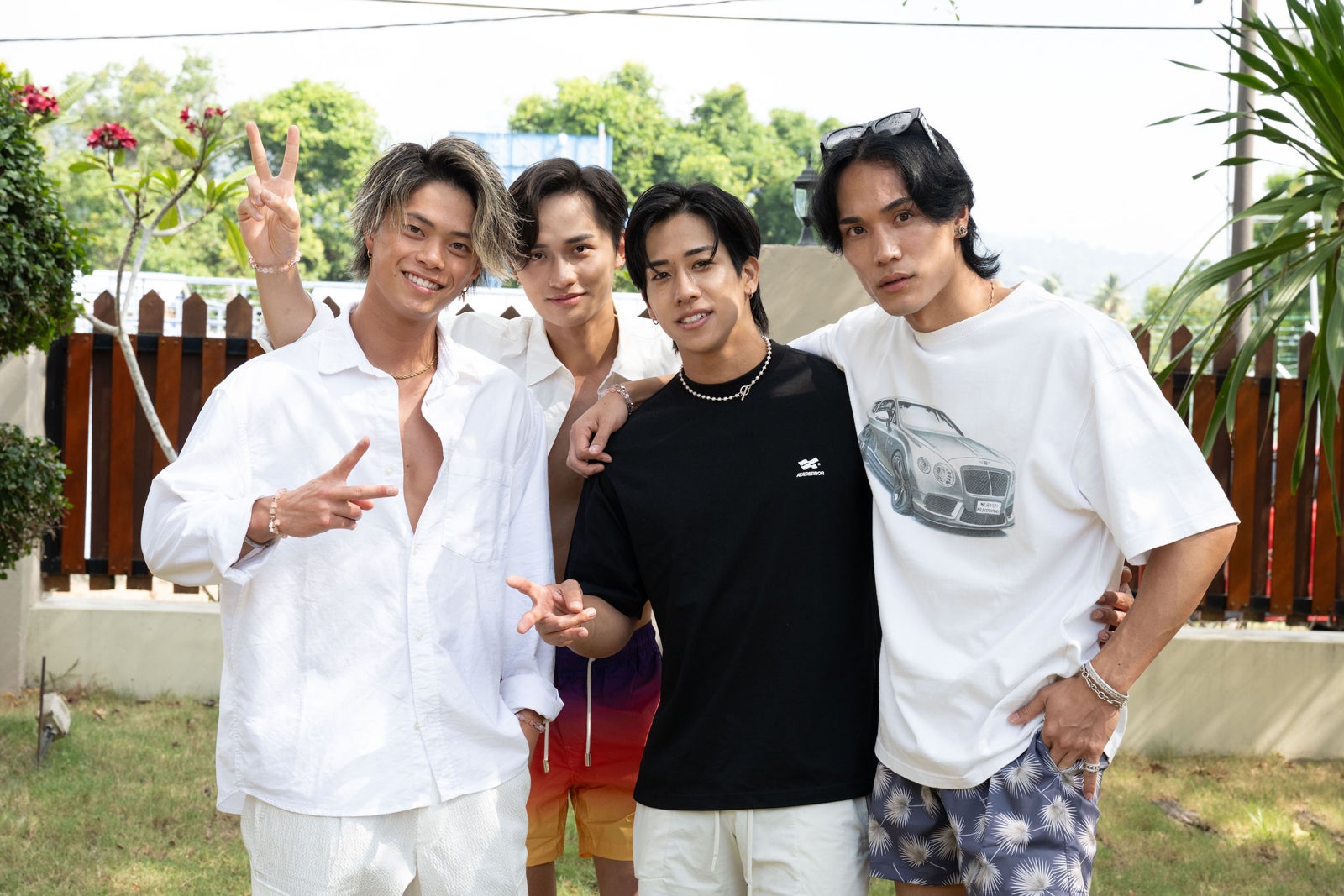 ひゅうが、SHUN、レオ、阿部隼也『シャッフルアイランド Season5』（C）AbemaTV, Inc