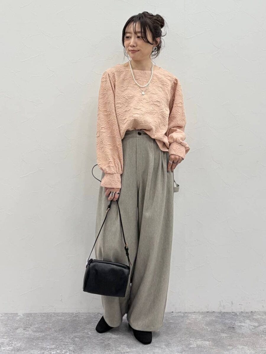 グローバルワークのジャガード2WAYブラウス